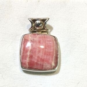 🌙 Sterling Silver Rhodochrosite Pendant Triple Moon Self Love Healing Fairycore